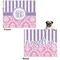 Pink & Purple Damask Microfleece Dog Blanket - Large- Front & Back