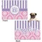 Pink & Purple Damask Microfleece Dog Blanket - Regular - Front & Back