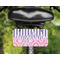Pink & Purple Damask Mini License Plate on Bicycle - LIFESTYLE Two holes