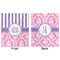Pink & Purple Damask Minky Blanket - 50"x60" - Double Sided - Front & Back
