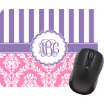 Pink & Purple Damask Rectangular Mouse Pad (Personalized)