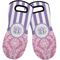 Pink & Purple Damask Neoprene Oven Mitts - Set of 2 w/ Monogram