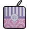 Pink & Purple Damask Pot Holder w/ Monogram