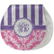 Pink & Purple Damask Burp Pad - Velour w/ Monogram