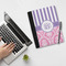 Pink & Purple Damask Notebook Padfolio - LIFESTYLE (large)