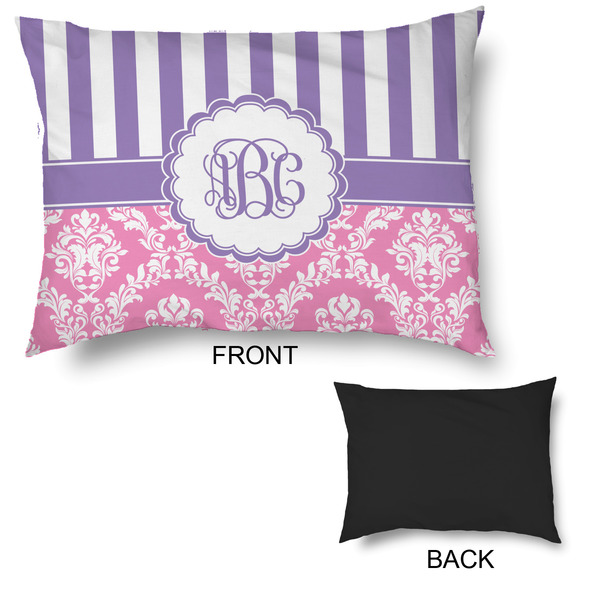 Pink & Purple Damask Outdoor Dog Beds - Large - APPROVAL