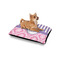 Pink & Purple Damask Outdoor Dog Beds - Small - IN CONTEXT