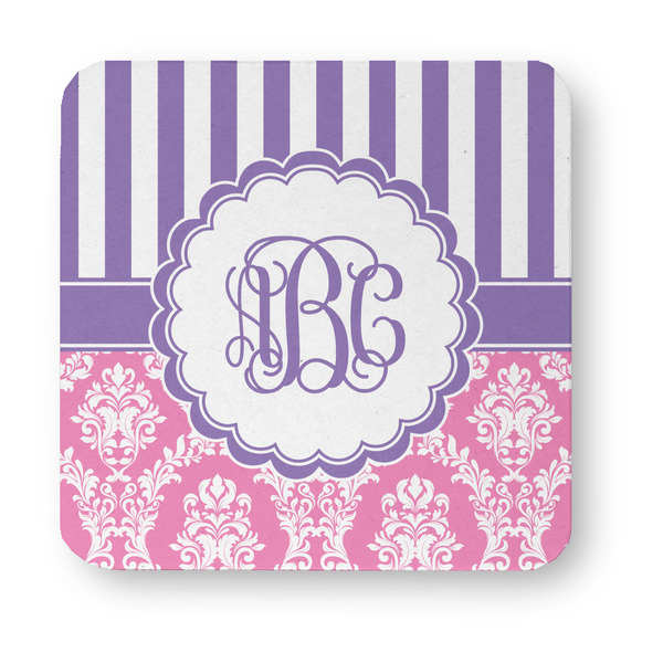 Pink & Purple Damask Paper Coasters - Approval