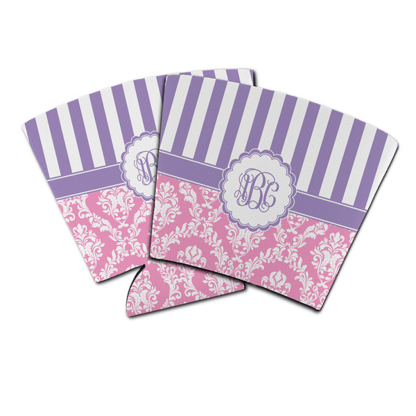 Custom Pink & Purple Damask Party Cup Sleeve (Personalized)