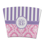 Pink & Purple Damask Party Cup Sleeve - without bottom (Personalized)