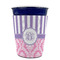 Pink & Purple Damask Party Cup Sleeves - without bottom - FRONT (on cup)