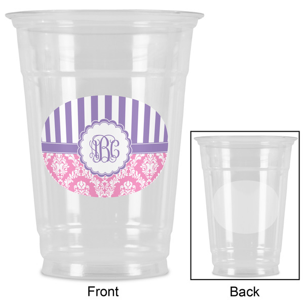 Pink & Purple Damask Party Cups - 16oz - Approval