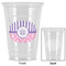 Pink & Purple Damask Party Cups - 16oz - Approval