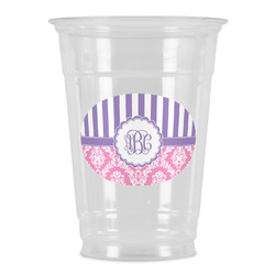 Pink & Purple Damask Party Cups - 16oz (Personalized)