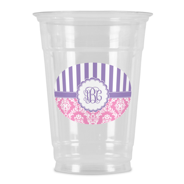 Custom Pink & Purple Damask Party Cups - 16oz (Personalized)