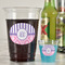 Pink & Purple Damask Party Cups - 16oz - In Context