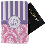 Pink & Purple Damask Passport Holder - Fabric (Personalized)