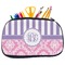 Pink & Purple Damask Neoprene Pencil Case - Medium w/ Monogram