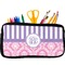 Pink & Purple Damask Neoprene Pencil Case (Personalized)