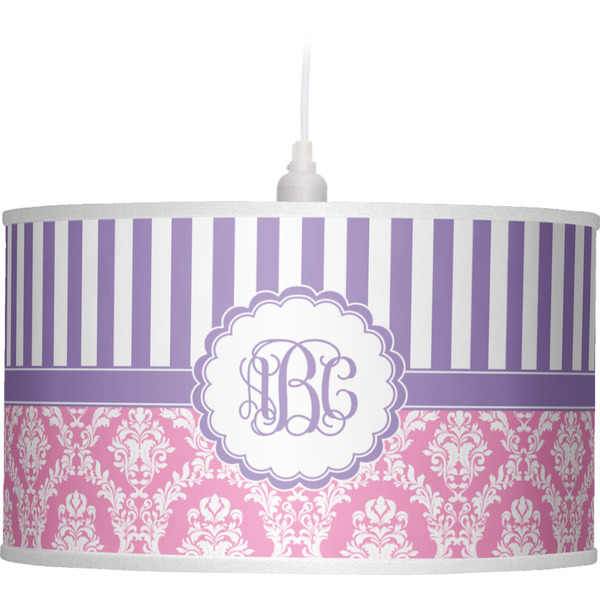 Pink & Purple Damask Pendant Lamp Shade