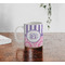 Pink & Purple Damask Personalized Coffee Mug - Lifestyle