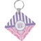 Pink & Purple Damask Personalized Diamond Key Chain