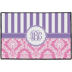 Pink & Purple Damask Door Mat - 36"x24" (Personalized)