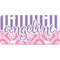 Pink & Purple Damask Mini / Bicycle License Plate (4 Holes) (Personalized)