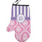 Pink & Purple Damask Left Oven Mitt (Personalized)