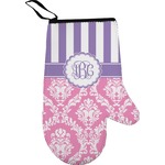 Pink & Purple Damask Oven Mitt (Personalized)