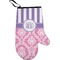 Pink & Purple Damask Right Oven Mitt (Personalized)