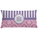 Pink & Purple Damask Pillow Case - King (Personalized)