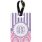 Pink & Purple Damask Personalized Rectangular Luggage Tag