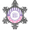 Pink & Purple Damask Vintage Snowflake Ornament (Personalized)