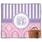 Pink & Purple Damask Outdoor Picnic Blanket (Personalized)