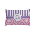 Pink & Purple Damask Pillow Case - Standard (Personalized)