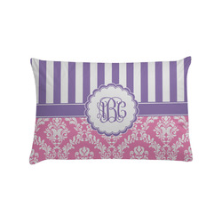 Pink & Purple Damask Pillow Case - Standard (Personalized)