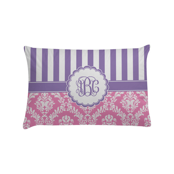 Custom Pink & Purple Damask Pillow Case - Standard (Personalized)
