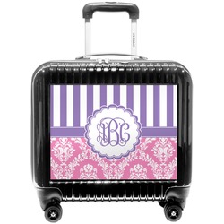 Pink & Purple Damask Pilot / Flight Suitcase (Personalized)