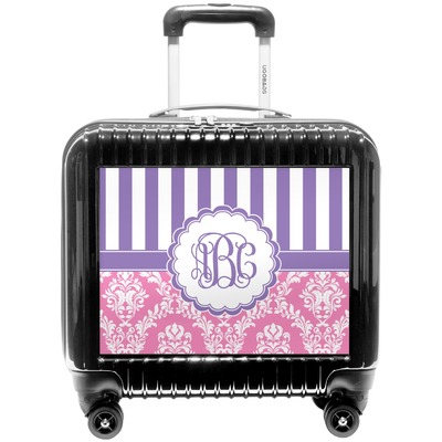 Pink & Purple Damask Pilot / Flight Suitcase (Personalized)