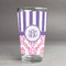 Pink & Purple Damask Pint Glass - Full Fill w Transparency - Front/Main