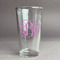 Pink & Purple Damask Pint Glass - Two Content - Front/Main