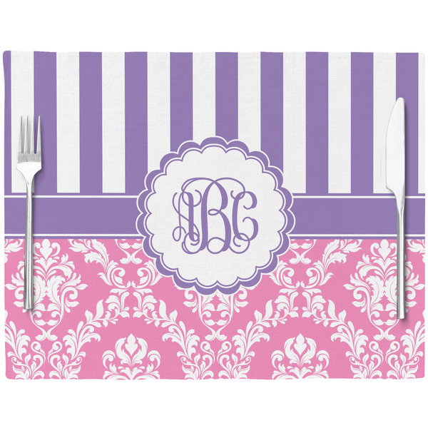 Pink & Purple Damask Placemat with Props