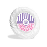 Pink & Purple Damask Plastic Party Appetizer & Dessert Plates - 6" (Personalized)