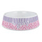 Pink & Purple Damask Plastic Dog Bowl - Large (Personalized)