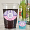 Pink & Purple Damask Plastic Shot Glasses - In Context