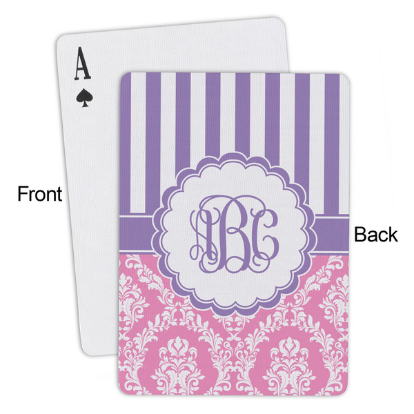 Pink & Purple Damask Playing Cards - Approval