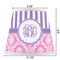 Pink & Purple Damask Poly Film Empire Lampshade - Dimensions