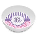 Pink & Purple Damask Melamine Bowl - 8 oz (Personalized)