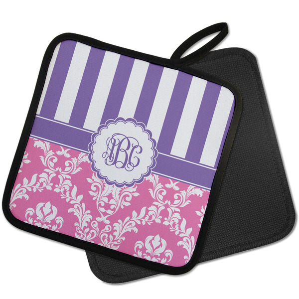 Pink & Purple Damask Pot Holders - PARENT MAIN
